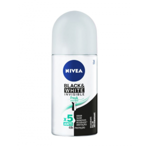DESODORANTE NIVEA BLACK & WHITE INVISIBLE FRESH ROLL ON ANTIBACTERIANO COM 50ML