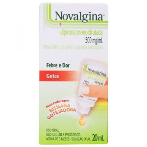 ANALGÉSICO NOVALGINA GOTAS 500MG/ML COM 20 ML