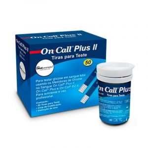 TIRAS DE GLICOSE ON CALL PLUS II COM 50 UNIDADES