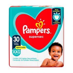 FRALDA PAMPERS SUPERSEC PACOTÃO HIPER XXG COM 30 UNIDADES