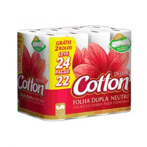 PAPEL HIGIÊNICO COTTON FOLHA DUPLA LEVE 24 PAGUE 22