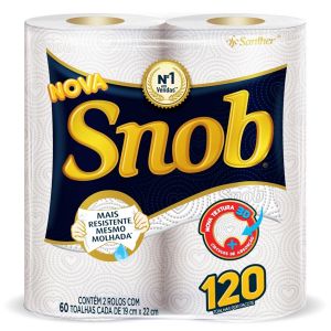 PAPEL TOALHA SNOB BRANCA COM 2 ROLOS