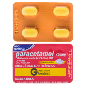 PARACETAMOL 750MG COM 4 COMPRIMIDOS - NEO QUIMICA