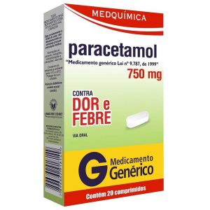 PARACETAMOL 750MG COM 20 COMPRIMIDOS - MEDQUÍMICA