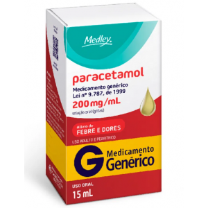 PARACETAMOL 200MG SOLUÇÃO GOTAS COM 15ML - MEDLEY