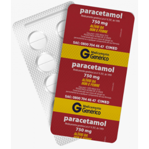 PARACETAMOL 750MG COM 10 COMPRIMIDOS - ZYDUS 