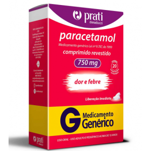 PARACETAMOL 750MG COM 20 COMPRIMIDOS - PRATI DONADUZZI 