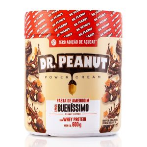 PASTA DE AMENDOIM BUENISSIMO COM WHEY PROTEIN DR.PEANUT COM 600G