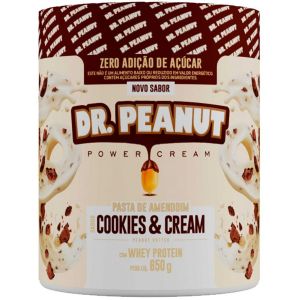 PASTA DE AMENDOIM COOKIES E CREAM COM WHEY PROTEIN DR.PEANUT COM 600G