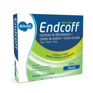 ENDCOFF 5MG + 50MG + 10MG EMS MENTA COM 12 PASTILHAS