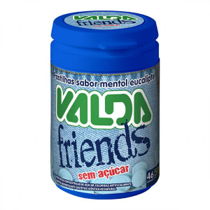 PASTILHA VALDA FRIENDS MENTOL SEM AÇÚCAR 50G