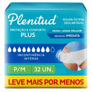 PLENITUD ROUPA ÍNTIMA DESCARTÁVEL UNISSEX PLUS P/M 32UNI
