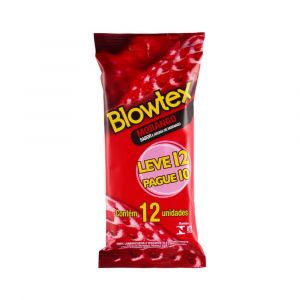 PRESERVATIVO BLOWTEX MORANGO L12P10 COM 12 UNIDADES