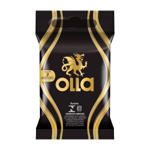PRESERVATIVO OLLA LUBRIFICADO COM 3 UNIDADES