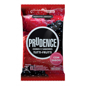 PRESERVATIVO PRUDENCE TUTTI-FRUTTI COM 3 UNIDADES
