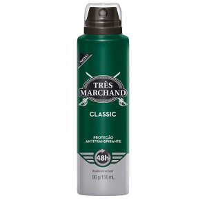 DESODORANTE AEROSSOL ANTITRANSPIRANTE TRÈS MARCHAND MASCULINO CLASSIC 150ML