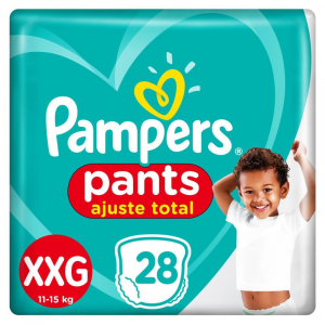 FRALDA PAMPERS PANTS AJUSTE TOTAL MEGA TAMANHO XXG 28 UNIDADES