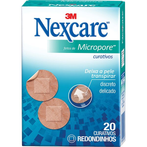 CURATIVO NEXCARE MICROPOROSO REDONDO COM 20 UNIDADES