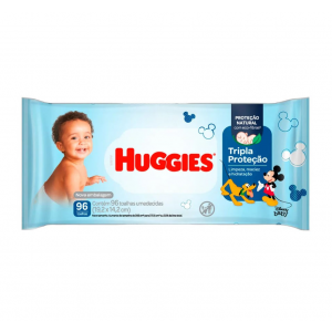 TOALHINHAS UMEDECIDAS TRIPLA PROTEÇÃO HUGGIES 96 UNIDADES