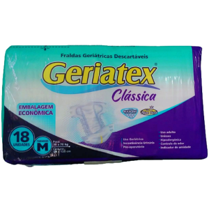 FRALDA GERIÁTRICA GERIATEX CLÁSSICA - TAMANHO M - COM 18 UNIDADES