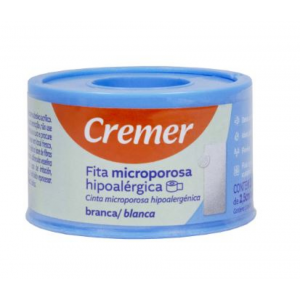 FITA MICROPOROSA BRANCA COM 1 UNIDADE 2,5CM x 90CM - CREMER