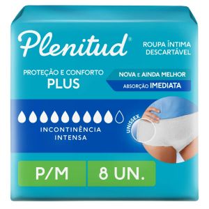 PLENITUD ROUPA ÍNTIMA DESCARTÁVEL UNISSEX PLUS P/M 8UNI