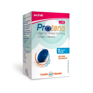 PROTENA COLÁGENO NÃO HIDROLISADO TIPO II 40MG + ÔMEGA 3 + VITAMINA D - 60 CÁPSULAS