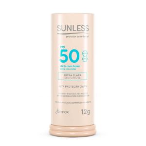 PROTETOR SOLAR FACIAL SUNLESS STICK FPS 50 COM BASE EXTRA CLARA 12G