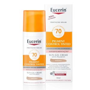PROTETOR SOLAR FACIAL PIGMENT CONTROL FPS 70 EUCERIN SUN MÉDIO COM 50ML