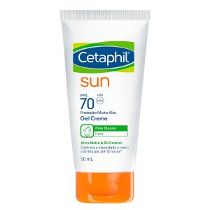 PROTETOR SOLAR FACIAL CETAPHIL SUN PELE OLEOSA GEL CREME FPS 70 COM 50ML