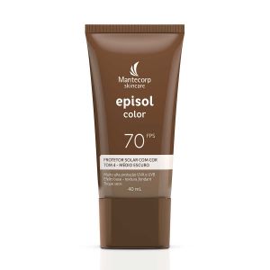 PROTETOR SOLAR FACIAL EPISOL COLOR TOM 4 MÉDIO ESCURO FPS 70 COM 40ML