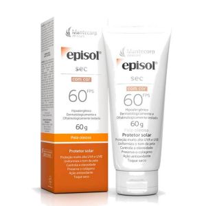PROTETOR SOLAR FACIAL EPISOL SEC COM COR PELE OLEOSA FPS 60 COM 60G