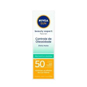 PROTETOR SOLAR FACIAL NIVEA SUN BEAUTY EXPERT PELE OLEOSA FPS 50 COM 50G