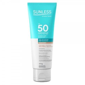 PROTETOR SOLAR FACIAL SUNLESS FPS 50 BEGE MÉDIO 60G