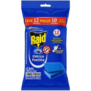 REPELENTE ELÉTRICO PASTILHA RAID LEVE 12 PAGUE 10