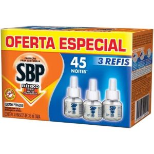 REPELENTE ELÉTRICO SBP COM 3 REFIS DE 35ML