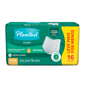 FRALDA CALÇA GERIÁTRICA UNISSEX PLENITUD CLASSIC P/M 16 UNIDADES