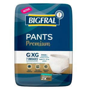 ROUPA ÍNTIMA DESCARTÁVEL BIGFRAL PANTS PREMIUM TAMANHO G/XG COM 7 UNIDADES