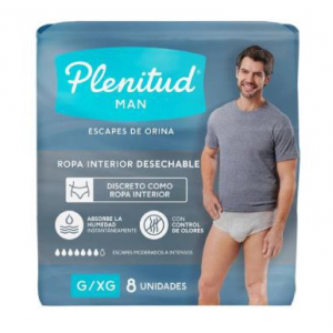 PLENITUD ROUPA ÍNTIMA DESCARTÁVEL MAN G/XG 8UNI