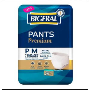 ROUPA ÍNTIMA DESCASTÁVEL PANTS PREMIUM BIGFRAL P/M 7 UNIDADES
