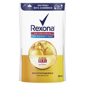 REFIL SABONETE LÍQUIDO REXONA ANTIBACTERIAL MULTIVITAMINAS SACHÊ COM 200ML