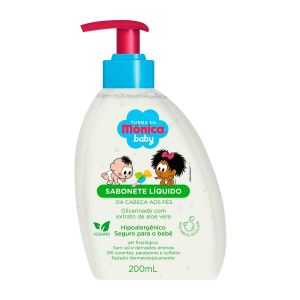 SABONETE LÍQUIDO TURMA DA MÔNICA BABY GLICERINADO COM 200ML