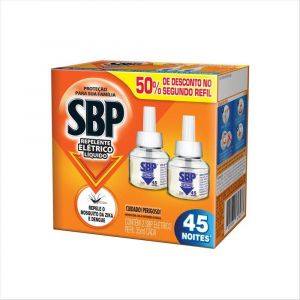 SBP REPELENTE ELÉTRICO LÍQUIDO 45 NOITES - REFIL COM 35ML CADA