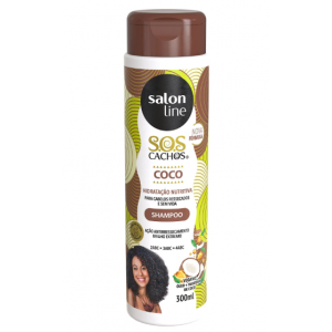 SHAMPOO SOS CACHOS COCO TRATAMENTO PROFUNDO SALON LINE 300ML