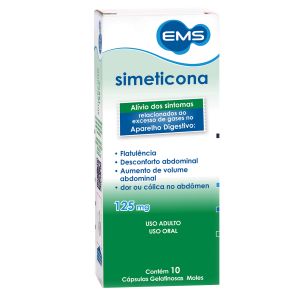 SIMETICONA 125MG COM 10 CÁPSULAS - EMS - GENÉRICOS