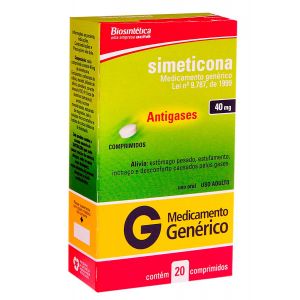 SIMETICONA 40MG COM 20 COMPRIMIDOS - BIO SINTÉTICA - GENÉRICOS