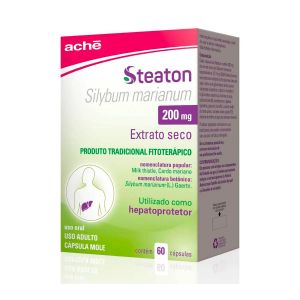 STEATON SILIMARINA 200MG HEPATOPROTETOR COM 60 CÁPSULAS
