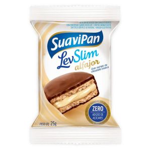 ALFAJOR SUAVIPAN LEVSLIM ZERO AÇÚCAR CHOCOLATE BRANCO COM 25G