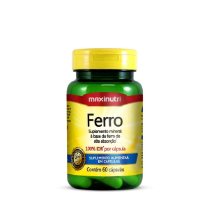 SUPLEMENTO ALIMENTAR DE FERRO MAXINUTRI - 60 CÁPSULAS