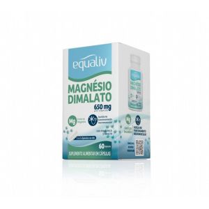 MAGNÉSIO DIMALATO SUPLEMENTO ALIMENTAR 650MG COM 60 CÁPSULAS EQUALIV 